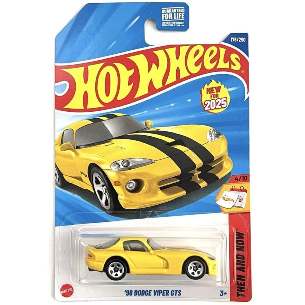 NIB! Hot Wheels 1996 Dodge Viper GTS Then and Now New 2025 JBB95 176/250